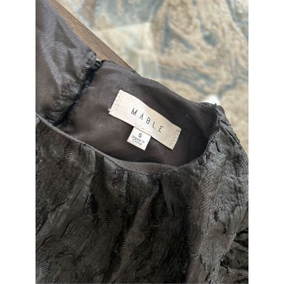 Mable Black Puff Sleeve Whimsical Goth Peplum Tunic Top Size S Withcy Wednesday - Picture 12 of 14